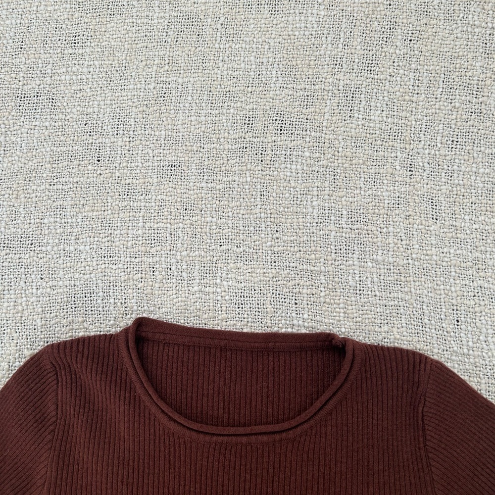 SHEIN  brown ribbed top Size XS - Picture 4 of 8